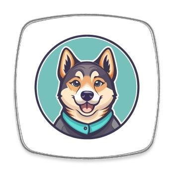 Sanshu Chien Race Dessin animé Kawaii Clipart Animal Animal de compagnie - Magnet carré - blanc - Devant