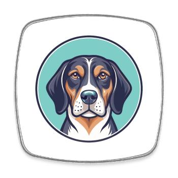 Schweizerischer Niederlaufhund Race de chien Dessin animé - Magnet carré - blanc - Devant