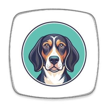 Serbische dreifarbige Hunderasse Karikatur Kawaii - Viereckiger Kühlschrankmagnet - Weiß - Vorne