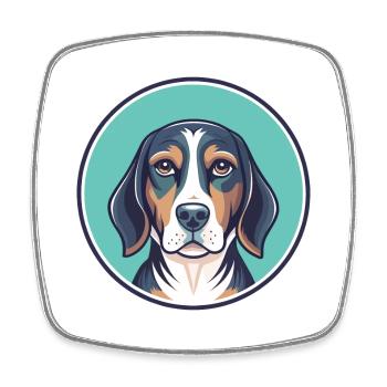 Serbische Trikolore Hund Hund Rasse Karikatur Kawaii - Viereckiger Kühlschrankmagnet - Weiß - Vorne