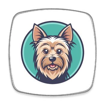 Silky Terrier Chien Race Dessin animé Kawaii Clipart Animal de compagnie - Magnet carré - blanc - Devant