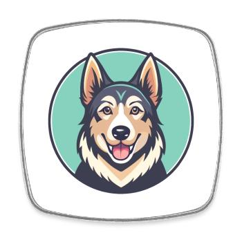 Slowakische Cuvac Hunderasse Cartoon Kawaii Clipart Haustier - Viereckiger Kühlschrankmagnet - Weiß - Vorne