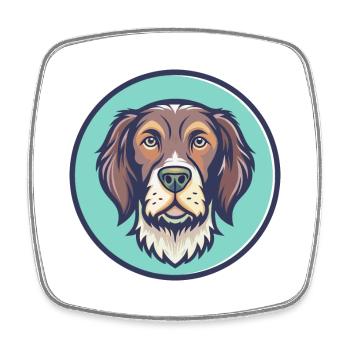 Slowakischer rauhaariger Vorstehhund Rasse Cartoon Haustier - Viereckiger Kühlschrankmagnet - Weiß - Vorne