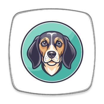 Cinghalais Chien Chien Race Dessin Animé Kawaii Clipart Animal de compagnie - Magnet carré - blanc - Devant