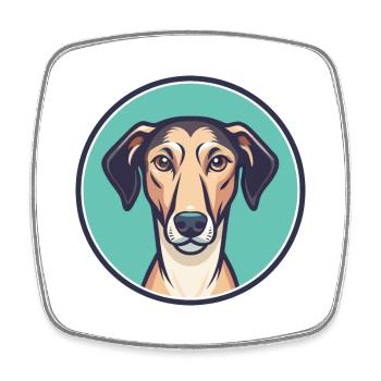 Sloughi Hunderasse Zeichentrickfigur Kawaii Clipart - Viereckiger Kühlschrankmagnet - Weiß - Vorne