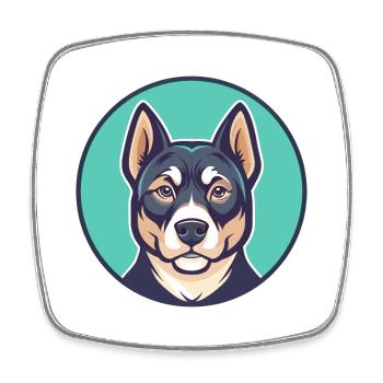 Smalandsstovare Hunderasse Cartoon Kawaii Clipart - Viereckiger Kühlschrankmagnet - Weiß - Vorne