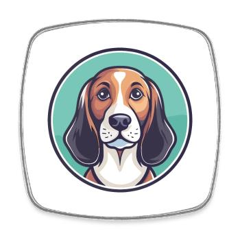 Smaland Hound Hund Rasse Cartoon Kawaii Clipart Haustier - Viereckiger Kühlschrankmagnet - Weiß - Vorne