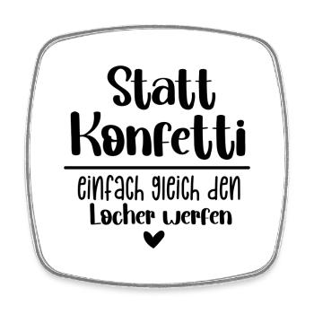 Locher Konfetti Werfen - Viereckiger Kühlschrankmagnet - Weiß - Vorne