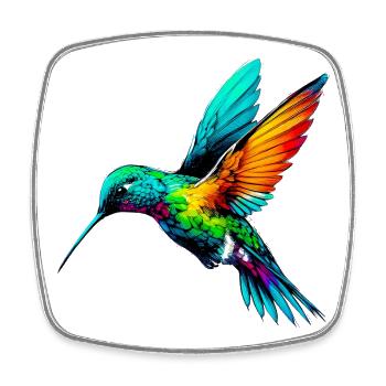 Kolibri - Viereckiger Kühlschrankmagnet - Weiß - Vorne