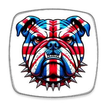 English Bulldog Dog - Square fridge magnet - white - Front