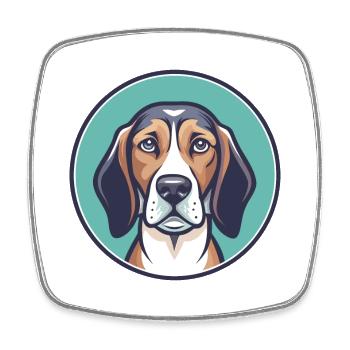 Southern Hound Dog Breed Cartoon Kawaii Clipart - Square fridge magnet - white - Front