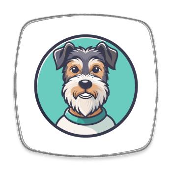 Sportlicher Lucas Terrier Hunderasse Cartoon Kawaii - Viereckiger Kühlschrankmagnet - Weiß - Vorne
