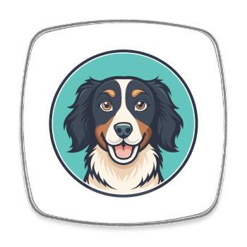 Stabyhoun Chien Race Dessin animé Kawaii Clipart Animal - Magnet carré - blanc - Devant