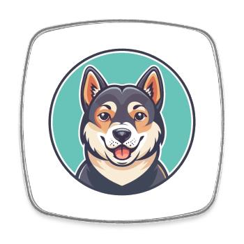 Taigan Dog Breed Cartoon Kawaii Clipart Animal Pet - Square fridge magnet - white - Front