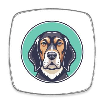 Steirischer grobhaariger Hund Hunderasse Cartoon Haustier - Viereckiger Kühlschrankmagnet - Weiß - Vorne
