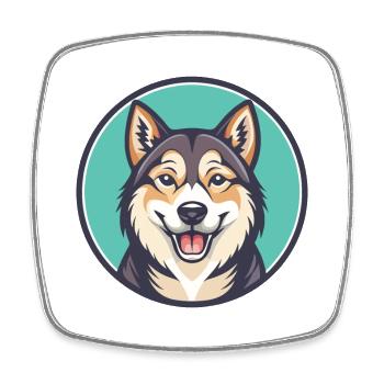 Westsibirische Laika Hunderasse Lustiger Cartoon Kawaii - Viereckiger Kühlschrankmagnet - Weiß - Vorne