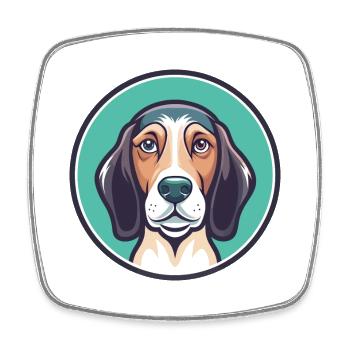 Trigg Hound Hund Rasse Lustige Karikatur Kawaii Clipart - Viereckiger Kühlschrankmagnet - Weiß - Vorne