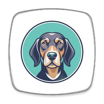 Chien courant tyrolien race Dessin animé Kawaii Clipart - Magnet carré - blanc - Devant