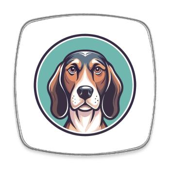 Vanjari Hound Chien Race Dessin animé Kawaii Clipart Animal de compagnie - Magnet carré - blanc - Devant