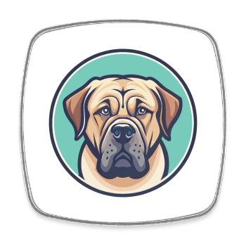 Spanische Dogge Hund Rasse Cartoon Kawaii Clipart - Viereckiger Kühlschrankmagnet - Weiß - Vorne