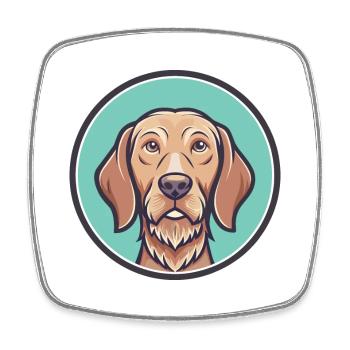 Wirehaired Vizsla Dog Breed Cartoon Kawaii Clipart - Square fridge magnet - white - Front