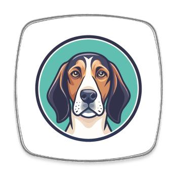 Treeing Walker Coonhound Dog Breed Cartoon Kawaii - Square fridge magnet - white - Front