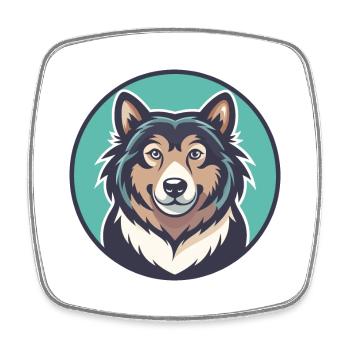 Tahltan Bear Dog Breed Cartoon Kawaii Clipart Pet - Square fridge magnet - white - Front
