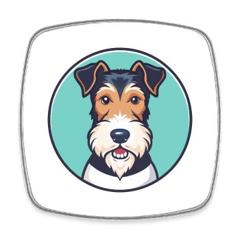 Fil Fox Terrier Chien Race Dessin animé Kawaii Clipart - Magnet carré - blanc - Devant
