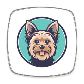 Yorkshire Terrier Dog Breed Cartoon Kawaii Clipart - Square fridge magnet - white - Front