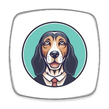 Transsilvanischer Windhund Hunderasse Lustige Karikatur Kawaii - Viereckiger Kühlschrankmagnet - Weiß - Vorne