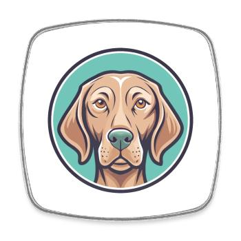 Vizsla Hund Rasse Cartoon Kawaii Clipart Tier Haustier - Viereckiger Kühlschrankmagnet - Weiß - Vorne