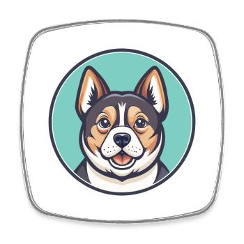 Thai Bangkaew Dog Breed Cartoon Kawaii Clipart Pet - Square fridge magnet - white - Front