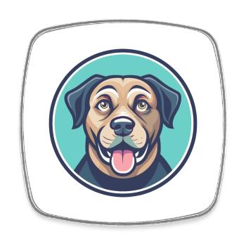 Tosa Hunderasse Cartoon Kawaii Clipart Illustration - Viereckiger Kühlschrankmagnet - Weiß - Vorne