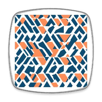 Dream Patterns 5 Coral Navy Abstract Dream Pattern - Square fridge magnet - white - Front