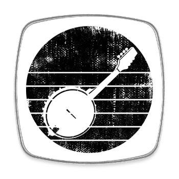 Banjo - Square fridge magnet - white - Front