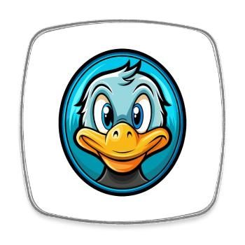 Canard Coloré Kawaii Dessin Animé Personnage Clipart Animal de compagnie - Magnet carré - blanc - Devant