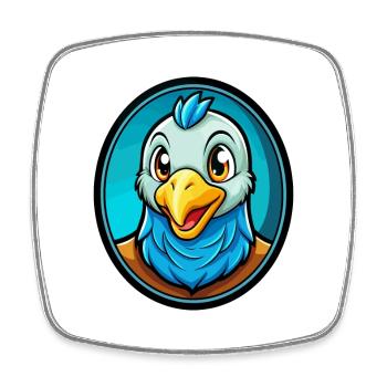 Taube Bunt Kawaii Cartoon Figur Clipart Haustier - Viereckiger Kühlschrankmagnet - Weiß - Vorne