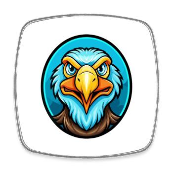 Vulture Coloré Kawaii Dessin Animé Personnage Clipart - Magnet carré - blanc - Devant