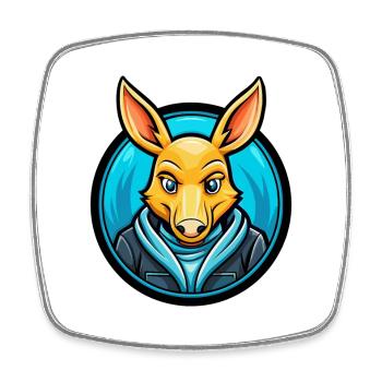 Aardvark Colorful Kawaii Cartoon Character Clipart - Square fridge magnet - white - Front