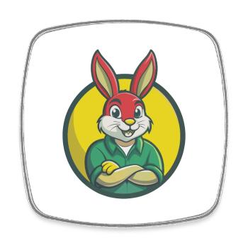 Lapin Mignon Kawaii Dessin animé Clipart Animal de compagnie - Magnet carré - blanc - Devant