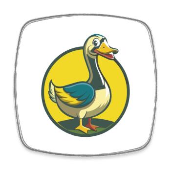 Goose Cute Kawaii Cartoon Clipart Pet Animal - Square fridge magnet - white - Front