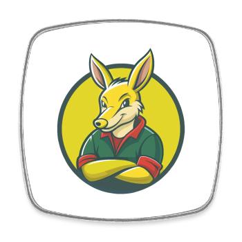 Aardvark Mignon Kawaii Dessin animé Clipart Animal de compagnie - Magnet carré - blanc - Devant
