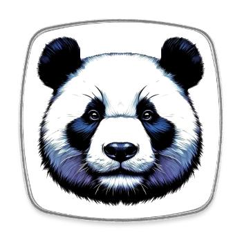 Panda - Viereckiger Kühlschrankmagnet - Weiß - Vorne