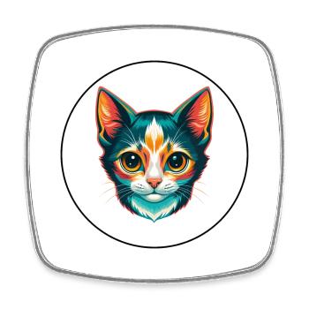 Bambino Katze Rasse Karikatur Kawaii Tier Haustier - Viereckiger Kühlschrankmagnet - Weiß - Vorne