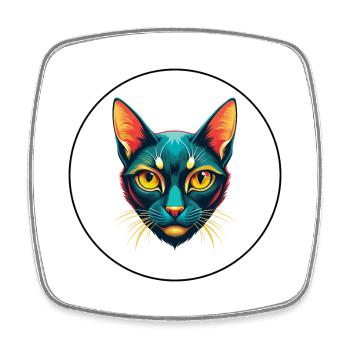 Bombay Chat Race Dessin Animé Kawaii Animal Pet - Magnet carré - blanc - Devant