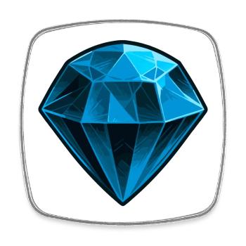Kostbarer blauer Saphir Edelstein - Viereckiger Kühlschrankmagnet - Weiß - Vorne