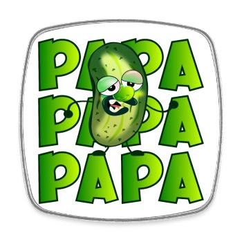 PAPA MÜDE - GURKENSALAT GURKEN GEWÜRZGURKEN - Viereckiger Kühlschrankmagnet - Weiß - Vorne