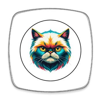 Colorpoint Chat Persan Race Dessin Animé Kawaii Animal - Magnet carré - blanc - Devant