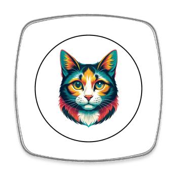 Hantilly Tiffany Katzenrasse Cartoon Kawaii Tier - Viereckiger Kühlschrankmagnet - Weiß - Vorne