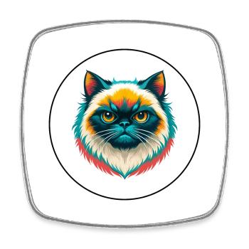 Himalayan Cat Breed Cartoon Kawaii Animal Pet - Square fridge magnet - white - Front